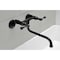 Kingston Brass Double-Handle Wall Mount Bathroom Faucet, Matte Black KS315MB - alternate 4