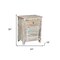 Homeroots 30" White Solid Wood Distressed One Drawer Nightstand 521205 - alternate 9
