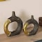 Uniquewise Set of 13in & 11in Resin Ring Open Circle Design Vases Decorative Centerpiece with Artistic Style QI004842.2 - alternate 8