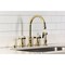 Kingston Brass Double-Handle Widespread Kitchen Faucet with Brass Sprayer, Polished Brass KS2792BEXBS - alternate 6
