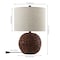 Jonathan Y Camilo 21.5" Modern Coastal Woven Rattan Globe LED Table Lamp, Dark Brown JYL6514B - alternate 9