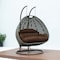 Leisuremod Beige Wicker Hanging 2 person Egg Swing Chair, Brown ESCBG-57BR - alternate 8