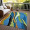 Homeroots 9' X 12' Denim Blue Copper And Green Abstract Washable Indoor Outdoor Area Rug 600964 - alternate 9