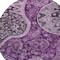 Homeroots 8' Purple And Charcoal Round Floral Medallion Washable Indoor Outdoor Area Rug 603193 - alternate 9