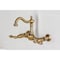 Kingston Brass Two-Handle Wall Mount Bridge Kitchen Faucet, Antique Brass KS1263AL - alternate 6