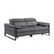 Homeroots 77in Dark Gray and Black Italian Leather Power Reclining Loveseat 720500 - alternate 10