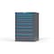 Strong Hold 9 drawer cabinet - (4x 2ft, 1x 3ft, 2x 4ft, 2x 5ft) - Blue accents - Keyed Alike S3044-PPAAS-0901FS - alternate 3