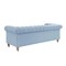 Homeroots 92" Light Blue Linen Chesterfield Wood Sofa 543990 - alternate 9