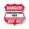 Signmission Construction Area Shield Sign Danger! Un, 12 Inch X 12 Inch, Vinyl Decal SHI-D-12-373 - alternate 1