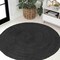 Jonathan Y Zara Braided Coastal Cottage Round Jute Black 4 ft Round Area Rug RNF116F-4R - alternate 1