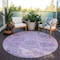 Homeroots 8' Lavender And Gray Round Damask Washable Indoor Outdoor Area Rug 603769 - alternate 9