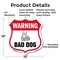 Signmission Dog Warning Shield Sign Bad Dog, 12 Inch X 12 Inch, Aluminum Metal Sign SHI-A-12-377 - alternate 6