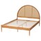 Baxton Studio Wrenley Japandi Oak Brown Wood Queen Bed with Antique Rattan 257-14097-ZORO - alternate 9
