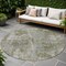 Homeroots 8' Round Gray Round Abstract Washable Non Skid Indoor Outdoor Area Rug 564265 - alternate 1