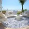 Homeroots 8' Denim Blue And Sky Blue Round Geometric Washable Indoor Outdoor Area Rug 589214 - alternate 8