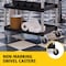 Rubbermaid Commercial Dual-Handle Utility Cart with Lipped Plastic Shelves, Plastic, 200 lb Load Capacity, 3 Shelves FG342488BLA - alternate 7