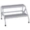 Vestil Aluminum Wide, 2 Step Stand, Knock Down, 2 Steps, 20 Overall Height, Aluminum, Silver SSA-2W-KD - alternate 1