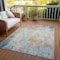 Homeroots 9' X 12' Teal Blue Abstract Washable Indoor Outdoor Area Rug 607732 - alternate 9