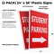 Signmission Student Parking With Arrow, Plastic Signs Only 24 Inch x 36 Inch, Corrugated Plastic, 2PK CSB-2436-2PACK-StudentParkingWithArrow - alternate 2