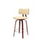 Homeroots 26" Cream And Wood Brown Faux Leather Swivel Low Back Counter Height Bar Chair 534431 - alternate 9