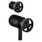 Brizo Litze Tempassure Thermostatic Valve With Diverter Trim Handle Kit, Wheel Matte Black/Luxe Gold HW7532-BLGL - alternate 4