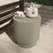 Leisuremod Eden 14 in Round Stone Side Table, Weatherproof Pedestal Base, Fully Assembled EST14OG - alternate 9