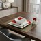 Homeroots Red and White Four Piece Square Floral Bone China Dinnerware Set 483517 - alternate 6