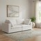 Homeroots 86in Pearl and Brown Italian Leather Loveseat 720475 - alternate 10