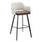 Homeroots 30" Ivory Brown And Black Boucle Faux Leather And Steel Bar Height Swivel Bar Chair 654240 - alternate 1