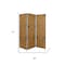 Homeroots 72" Brown Iron Folding Three Panel Screen Room Divider 274642 - alternate 8