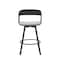 Homeroots 27" Light Gray and Black Fabric with Metal Swivel Counter Height Bar Chair 534453 - alternate 9