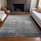 Homeroots 3' X 5' Gray And Silver Striped Washable Indoor Outdoor Area Rug 610889 - alternate 9