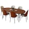 Leisuremod 70.9 in W, 29.5 in L, Manufactured Wood/Steel/Velvet, Walnut/Beige TT70-CWN18-BG - alternate 1