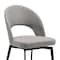 Armen Living Lucia Swivel Upholstered Dining Chair in Gray Fabric with Black Metal Legs - Set of 2 LCLUSIGRYBLK - alternate 8
