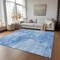 Homeroots 9' X 12' Denim Blue And Sky Blue Nautical Washable Indoor Outdoor Area Rug 581729 - alternate 9