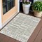 Homeroots 3' X 5' Cream and Beige Abstract Distressed Indoor Outdoor Area Rug 558773 - alternate 1