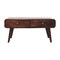 Homeroots 20" Brown Solid Wood Round Two Drawer Nightstand 651890 - alternate 1