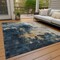 Homeroots 5' X 8' Blue Gray And Gold Abstract Washable Indoor Outdoor Area Rug 603048 - alternate 9