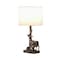 Homeroots 20" Bronze Mom and Baby Deer Table Lamp With White Drum Shade 524259 - alternate 5