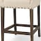 Homeroots 28" Cream and Brown Fabric and Solid Wood Counter Height Bar Chair 605929 - alternate 5
