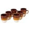 Gibson Home Yellowstone 6 Piece 12 Ounce Stoneware Mug Set in Brown and White 138400.06R - alternate 1