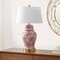 Jonathan Y Ellis 29.5" Traditional Chinoiserie Ceramic LED Table Lamp, Red/White JYL3008C - alternate 9