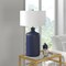 Homeroots 29" Navy Blue Ceramic Table Lamp With White Drum Shade 524284 - alternate 8