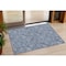 Homeroots 3' X 5' Navy Blue And Ivory Floral Washable Indoor Outdoor Area Rug 594641 - alternate 1