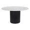 Homeroots 56" White and Black Marble and Solid Wood Pedestal Base Round Top Dining Table 572224 - alternate 1