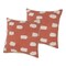 Homeroots Set of Two 20" Orange And Natural And Orange Polka Dot Cotton Throw Pillows with Pompoms, 2PK 588381 - alternate 6
