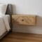 Homeroots 18" Natural Solid Wood Carved Geometric One Drawer Floating Nightstand 653838 - alternate 15
