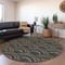 Homeroots 8' Black Ivory And Gold Round Geometric Washable Indoor Outdoor Area Rug 615184 - alternate 8