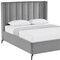 Homeroots Light Gray Velvet Upholstered Queen Bed Frame 544828 - alternate 9