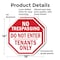 Signmission No Trespassing Do Not Enter Tenants, 18 inch X 18 inch, Plastic Sign, 2PK OC-P-2PACK-18-96 - alternate 7